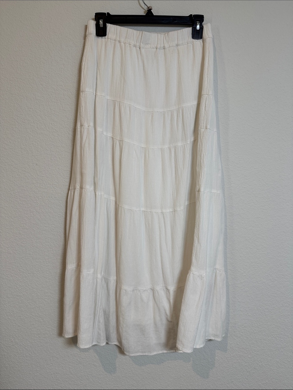 J Jill White Tiered Cottagecore Maxi Skirt